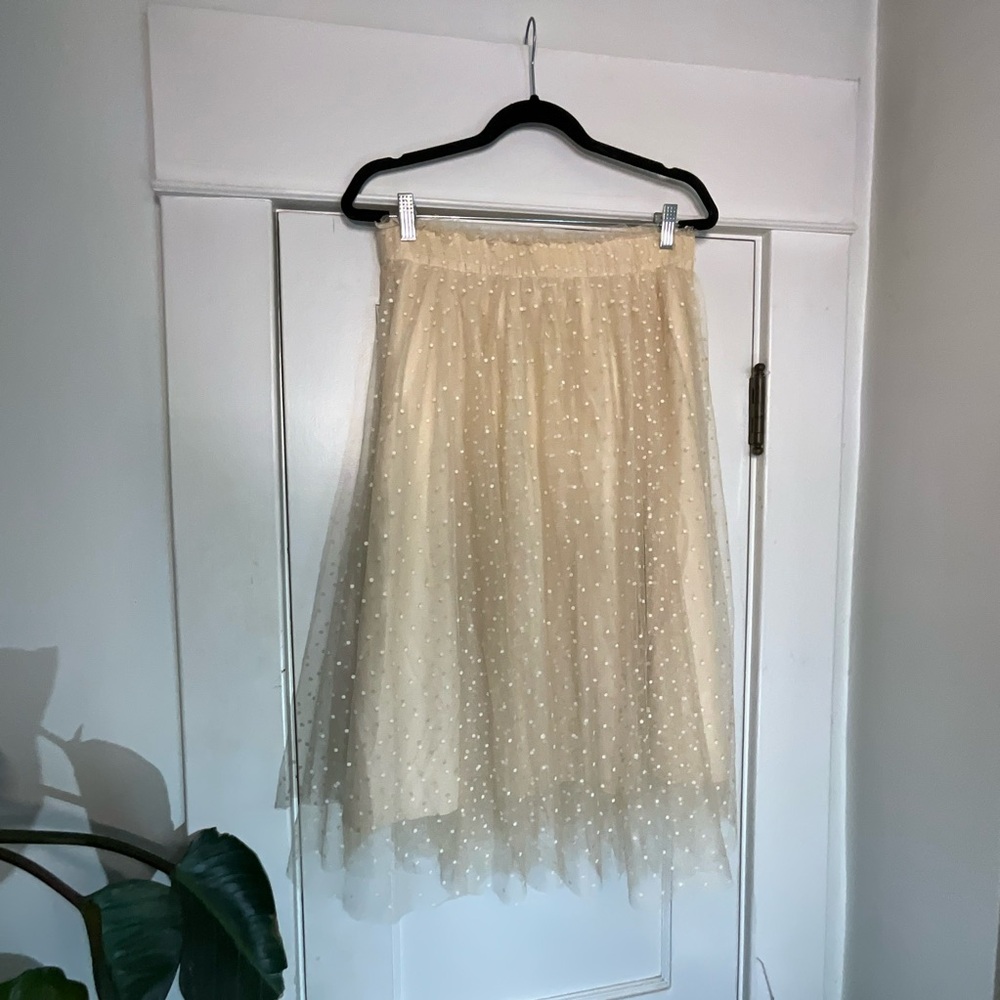 Disney Collection x LC Lauren Conrad Snow White Swiss Dot Tulle Midi Skirt